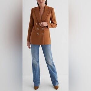 EXPRESS FLANNEL DOUBLE BREASTED BLAZER